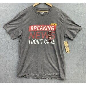 Seven Oaks Graphic Tee T-Shirt Mens XL Charcoal Gray  Breaking News Crew Neck